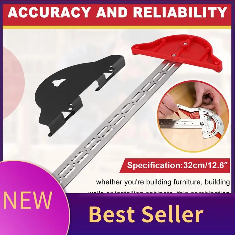 

ABLU-Woodworkers Ruler Protractor Angle Finder Woodworking Design Ruler Protractor T Square Woodworking Scribing Tools