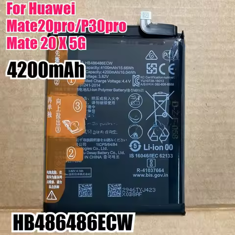 4200mAh HB486486ECW Is Suitable for Huawei Mate20pro/P30pro Mate 20 X 5G Mobile Phone Battery