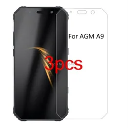 3pcs tempered glass safety hd clear on the for agm a9 2.5d glass screen protector safety protective film guard protection shield