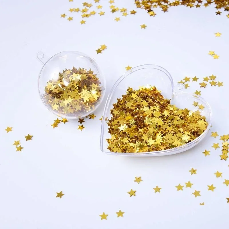 15g Konfetti Streusel Tisch Geburtstag Gold Silber Folie Sternscheibe für Hochzeit DIY Party Dekoration 6mm – Detail 2