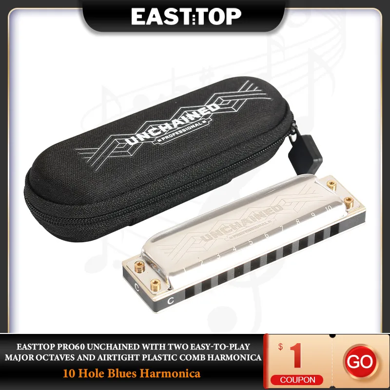 EASTTOP PRO60 UNCHAINED z dwoma łatwymi do gry dużymi oktawami i hermetycznymi plastikowymi grzebieniami harmonijkowymi instrumentami muzycznymi