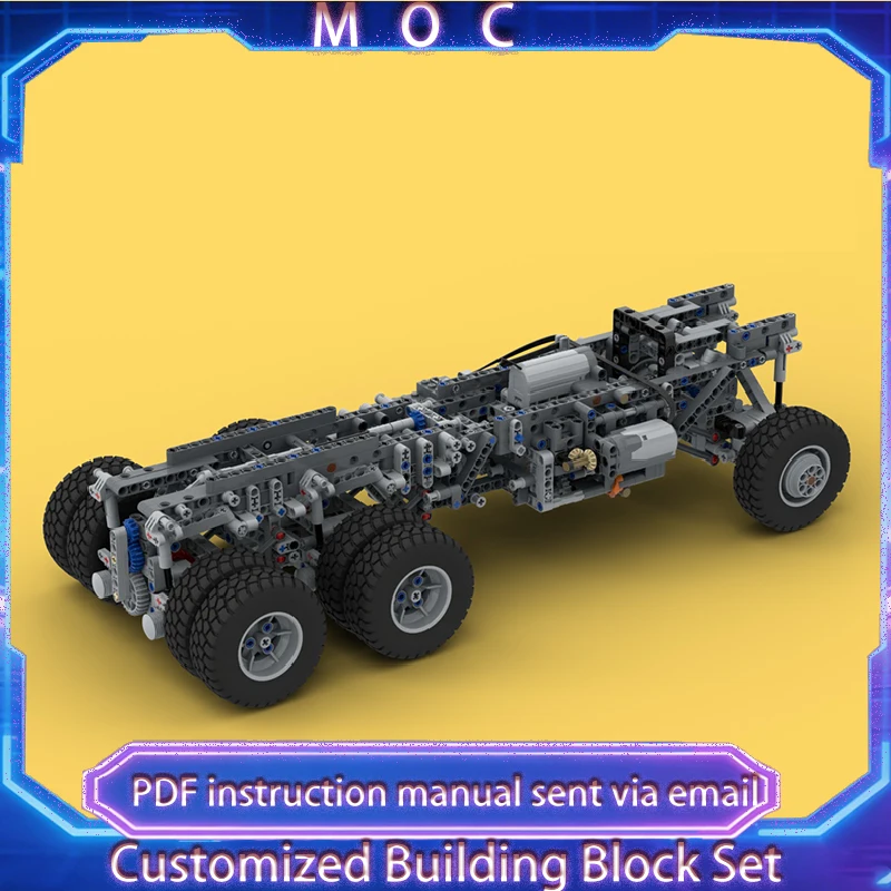 1104 PCS Three-Axle 6x6 Truck Chassis With Switchable Longitudinal Differential MOC Building Block Model Kid Toys Birthday Gifts
