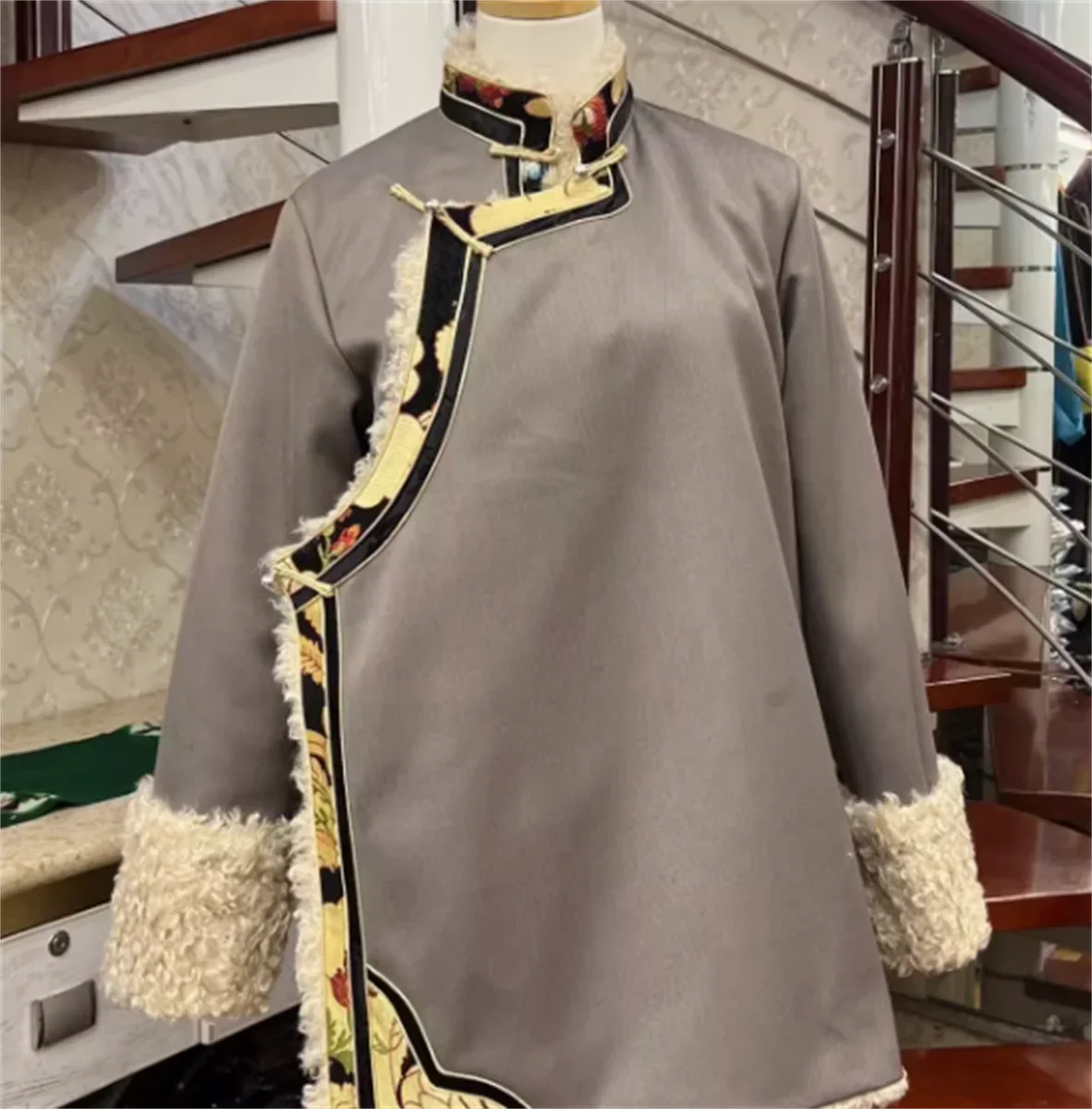 Casaco de inverno tibetano para mulheres, estilo tibetano