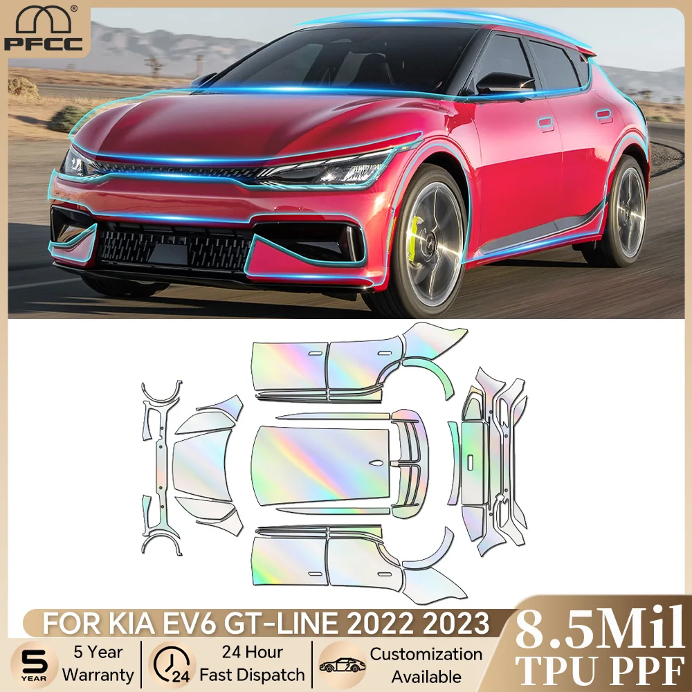 

For KIA EV6 GT-line 2022 2023 Pre-cut PPF 8.5Mil TPU Paint Protection Film Car Body Anti-scratch Clear Bra Resistant Cover Kit