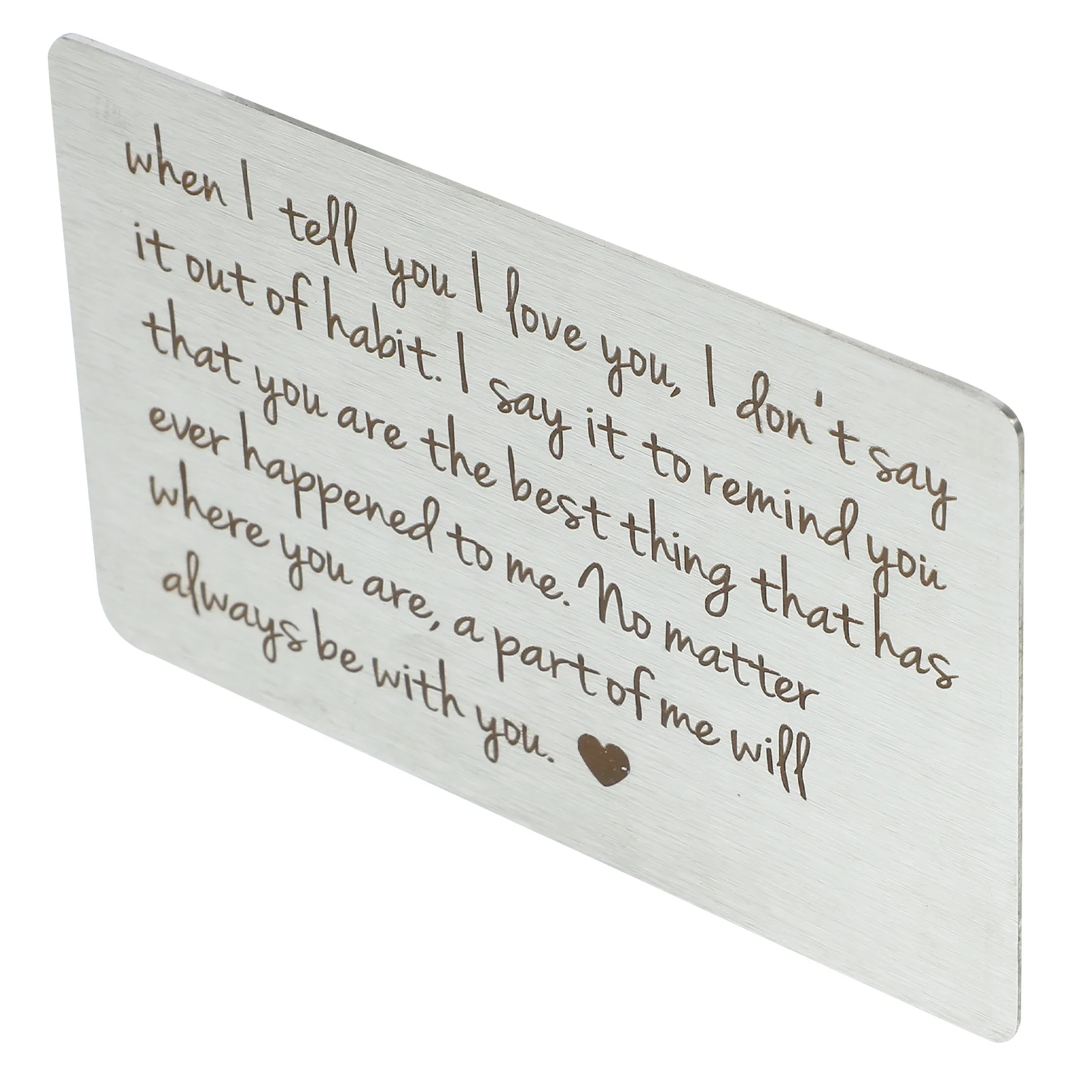 

Stainless Steel Wallet Insert Engraved Card Durable Romantic Message Anniversary Valentine Wallet Card Gift Decoration