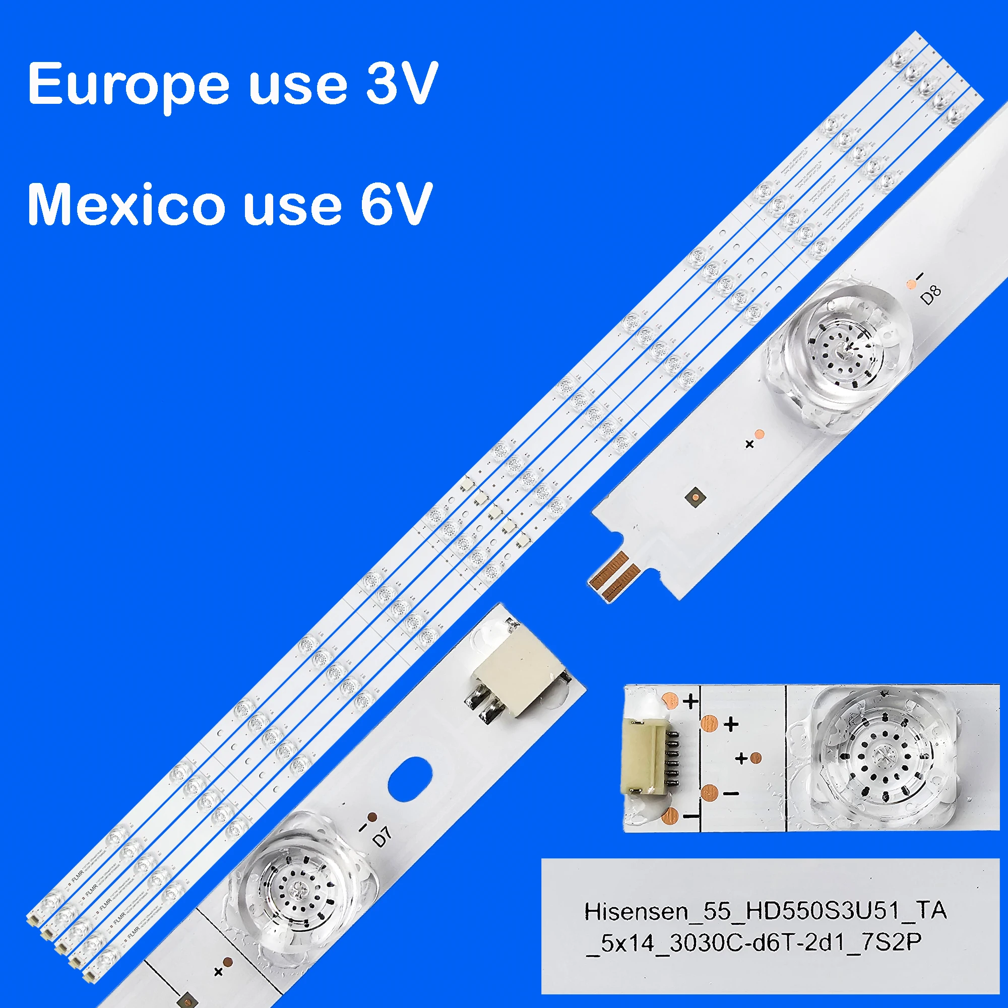 

LED Backlight strip for 55H8E 55H9E 55HS68U IC-A-CNDN55D975 H55A6500 H55A6500UK 55H9EPLUS 55H8608 55_HD550S3U51-TA_5X14_3030C