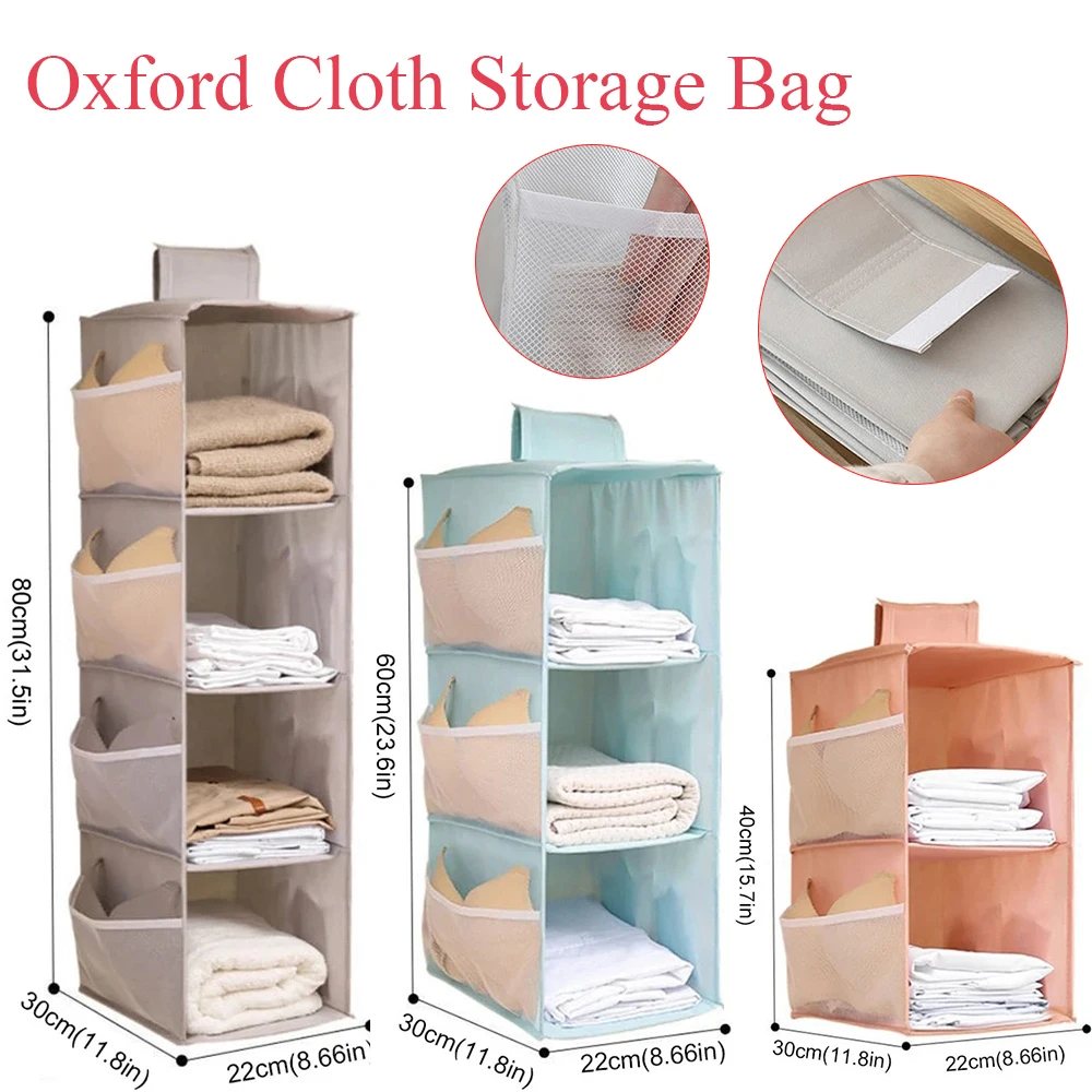 

Multi-Layer Hanging Closet Organizer Hanging Bag/Shelf Washable Oxford Cloth Organizer Hanging Bag Fabric Wall Closet Organizer