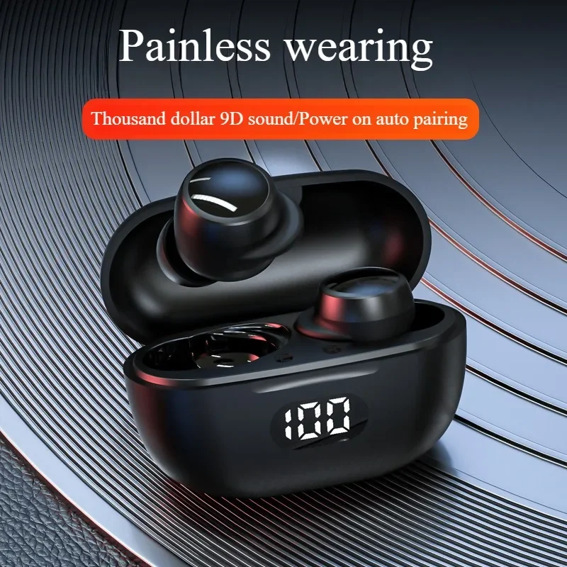 

T58 Mini Bluetooth Ebbuds w- Wireless In-Ear Headphones with LED Display, 8H Playtime & Secure Fit for Workouts/Travel/Business