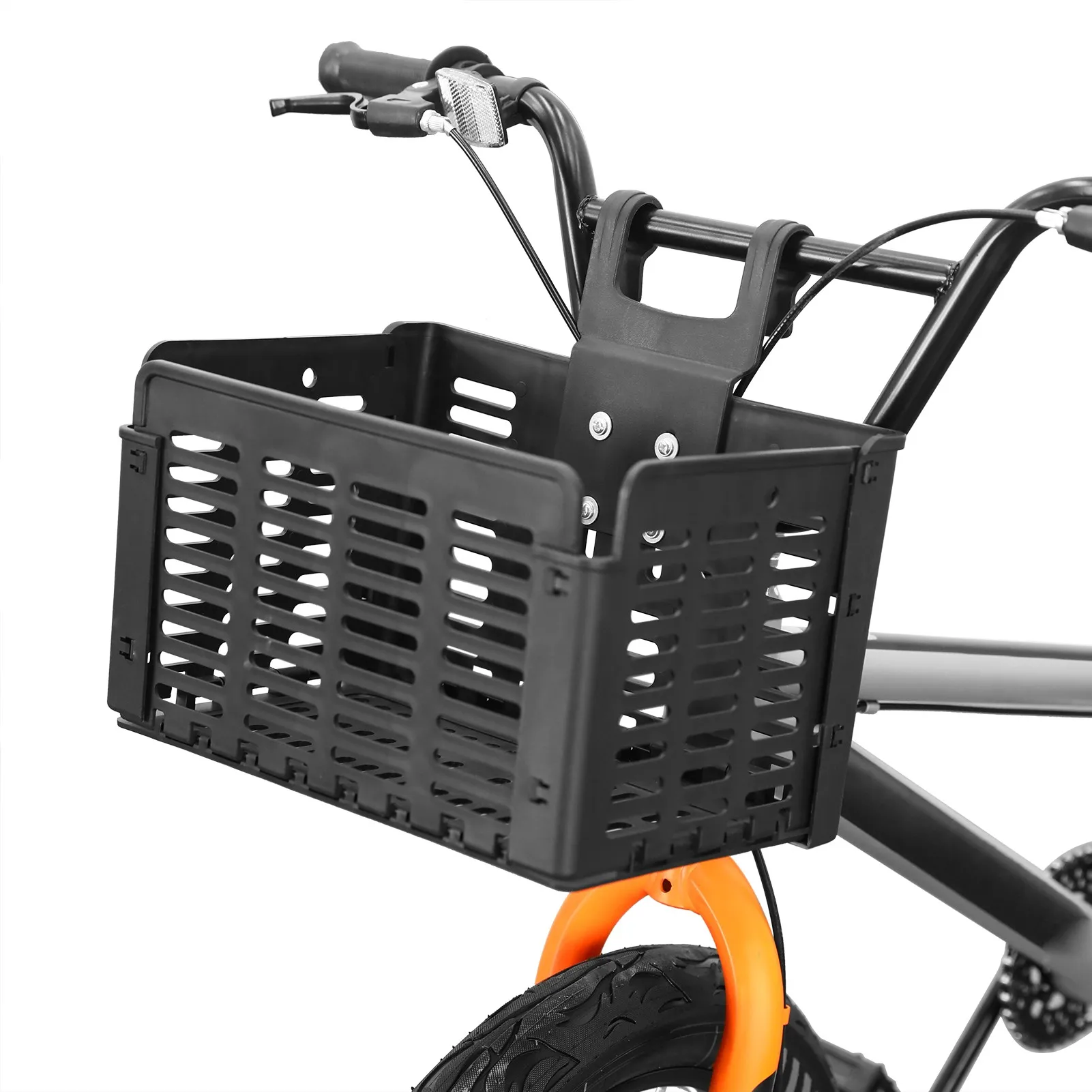 Folding Bike Basket Detachable Plastic Bike Handlebar Front Basket Bicycle Rear Rack Hanging Basket Cycle Cargo Carrier