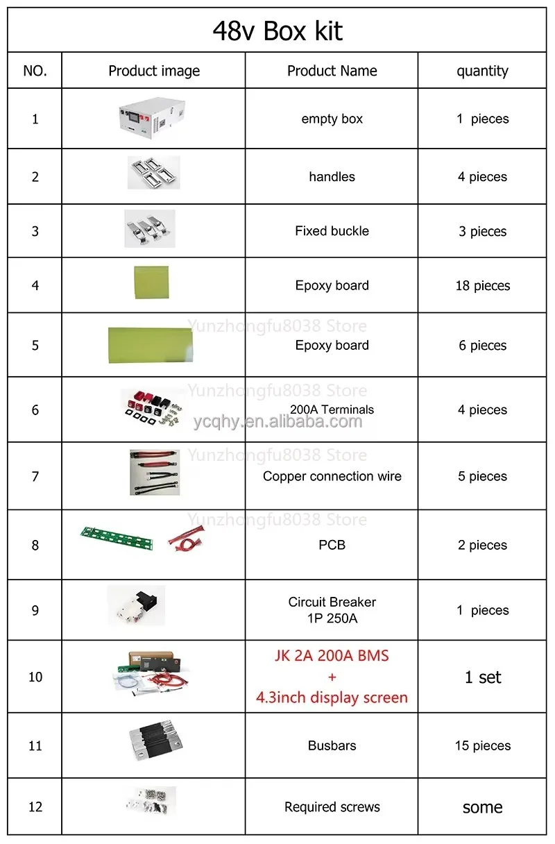 48V DIY Unit Without Battery 200a 16s Lifepo4 Obudowa 48v Lifepo4 Battery Box and Bms