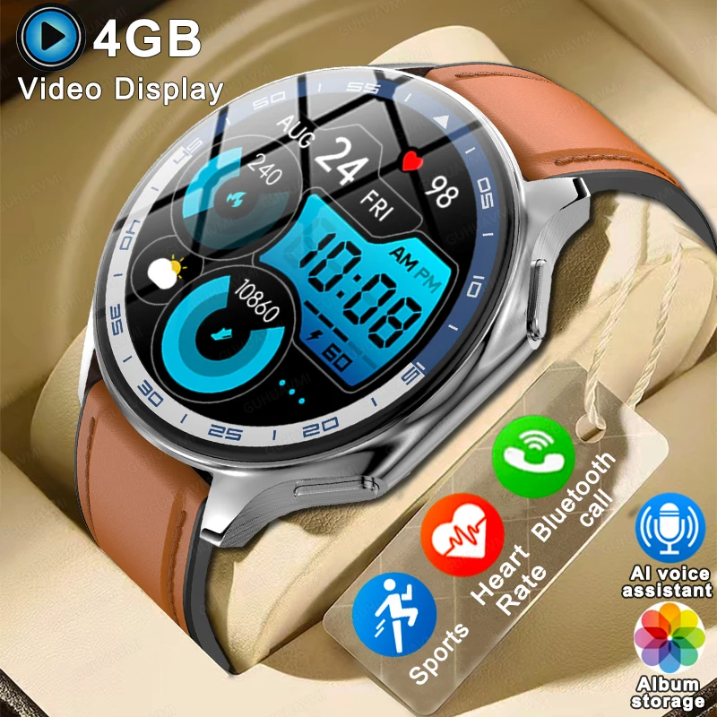 2024 New For Xiaomi Huawei Watch High-End Business Watch 4G HD Bluetooth calling Video Playback Smartwatch Men Motion Fitness