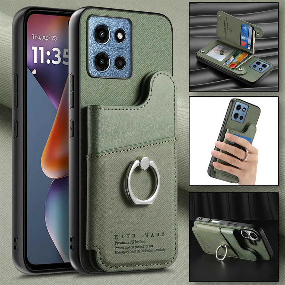 Für Motorola G56 5G RFID Leder Brieftasche Ring Zurück Abdeckung Moto G56 G66J G66Y G96 G85 G75 G35 G15 G05 g84 G54 G04 G24 Power Funda