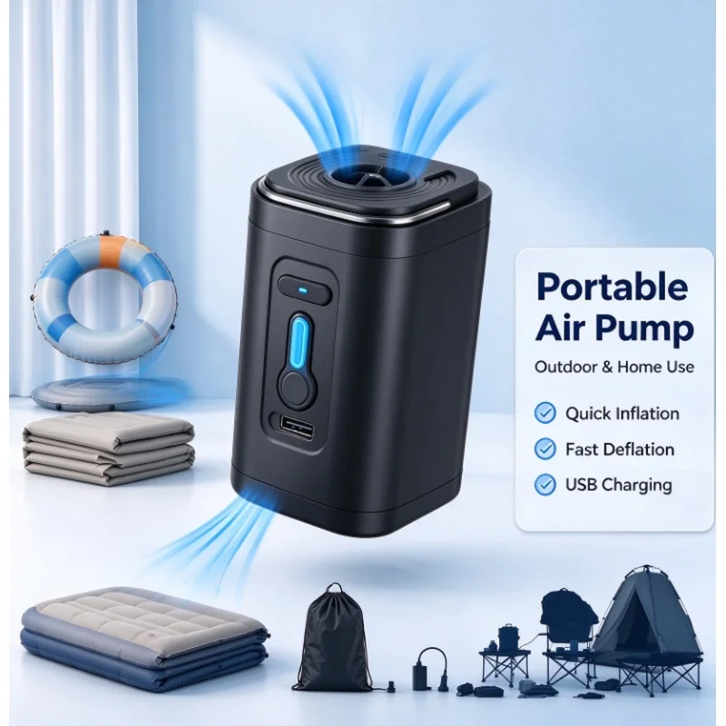 Stocking Stuffers Christmas Gift USB Rechargeable Mini Air Pump 1200mAh Portable Inflator Deflator for Pool Float Camping