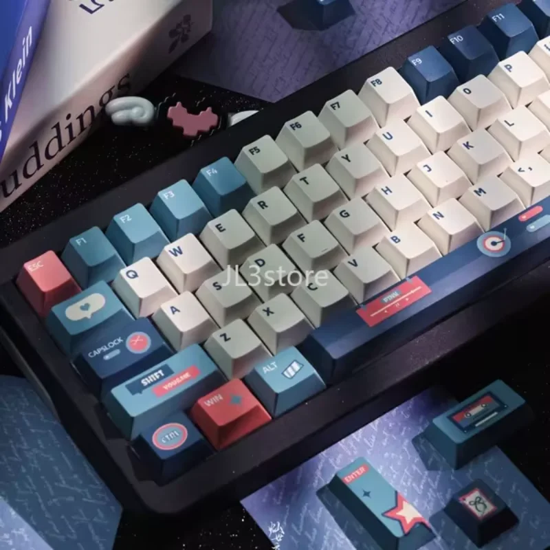 Keycaps retro poster wind mechanical keyboard custom keyboard keycaps original height pbt keycaps