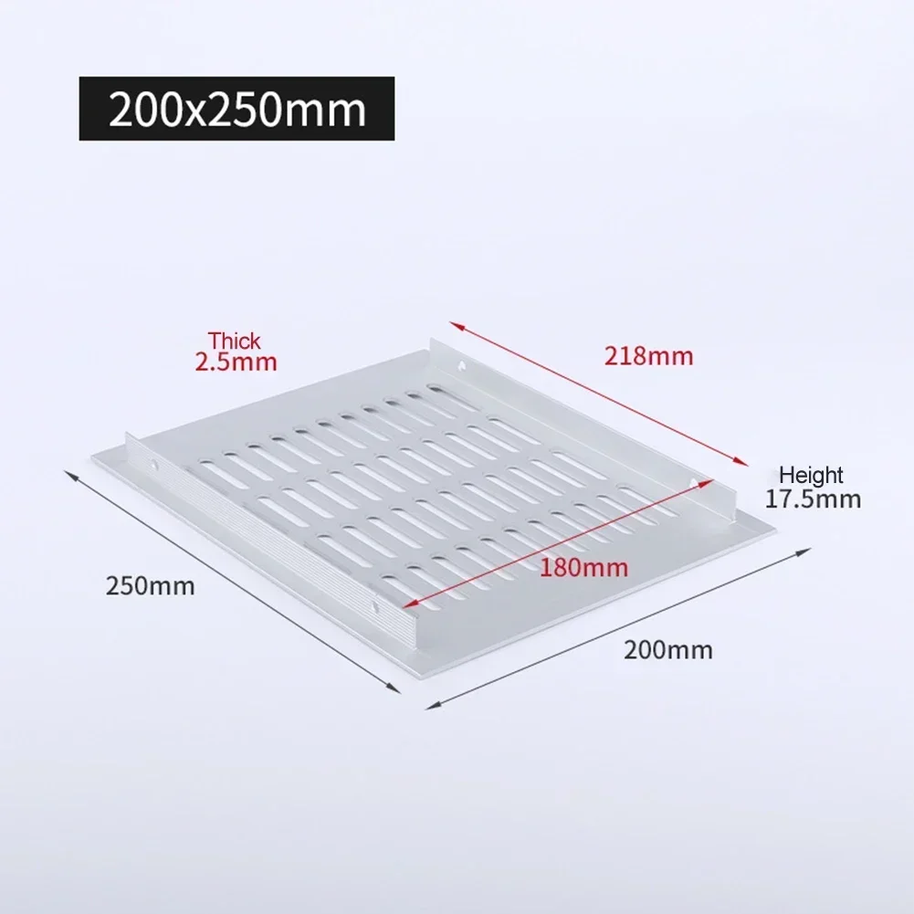 Grille de Ventilation Rectangulaire en Alliage d'Aluminium, pour Armoire à Chaussures, Placard, Flux d'Air Optimal, Performance Longue Durée