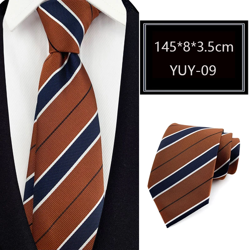 Модный мужской галстук 8 см в полоску, полосатый галстук для мужчин, жених, жаккардовый тканый галстук для деловой свадьбы, вечеринки