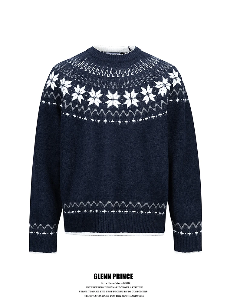 

GPstudio Ретро Этнический Ярмарок Остров Трикотаж Свободный Мужской Повседневный Свитер Осенний Новый Sle Пара Ленивый Трикотаж irt