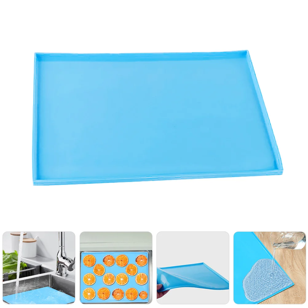 Grilling Platter Oven Baking Mat Large Silicone Food Pizza Cakes Pan Sky-blue Bread