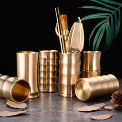 Retro Brass Incense Storage Jar Tool DIY Tea Ceremony Incense Tool Storage Ornaments Bamboo Bottle Incense Supplies Utensils