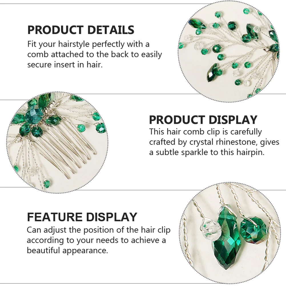 

Elegant Bridal Hair Comb with Sparkling Rhinestones Wedding Hairpiece for Women Beach Party Honeymoon Accessory