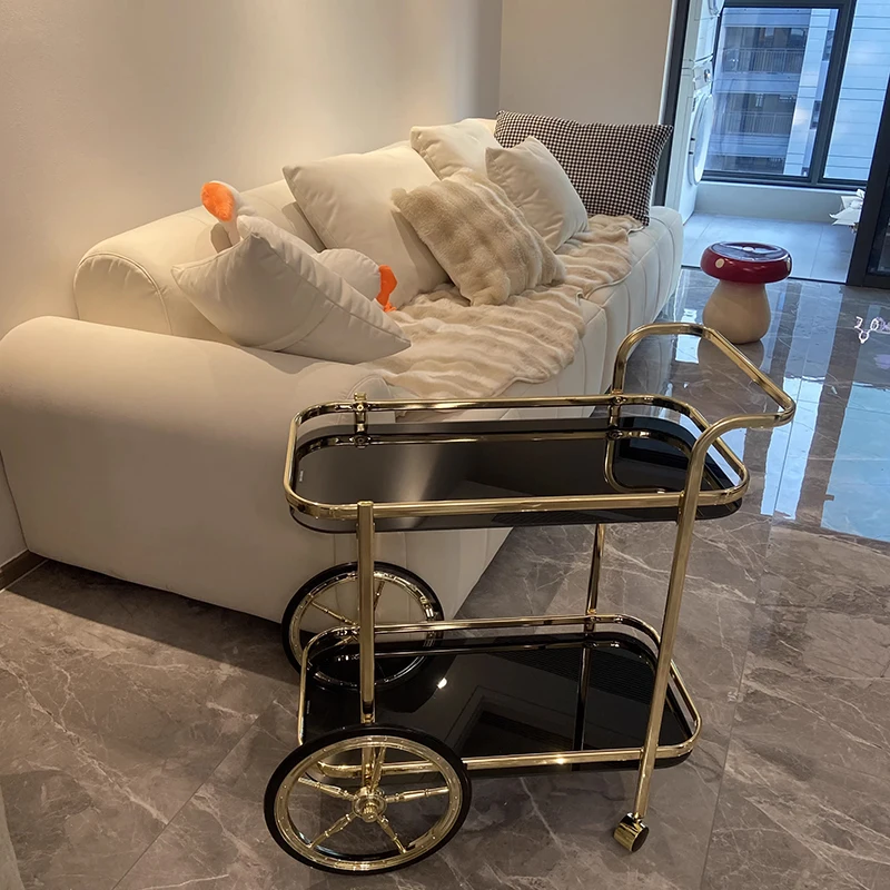 رف تخزين سيارة الطعام الفاخر الخفيف لغرفة المعيشة وغرفة النوم والحمام وعربة متنقلة وأريكة جانبية وعربة شاي #4