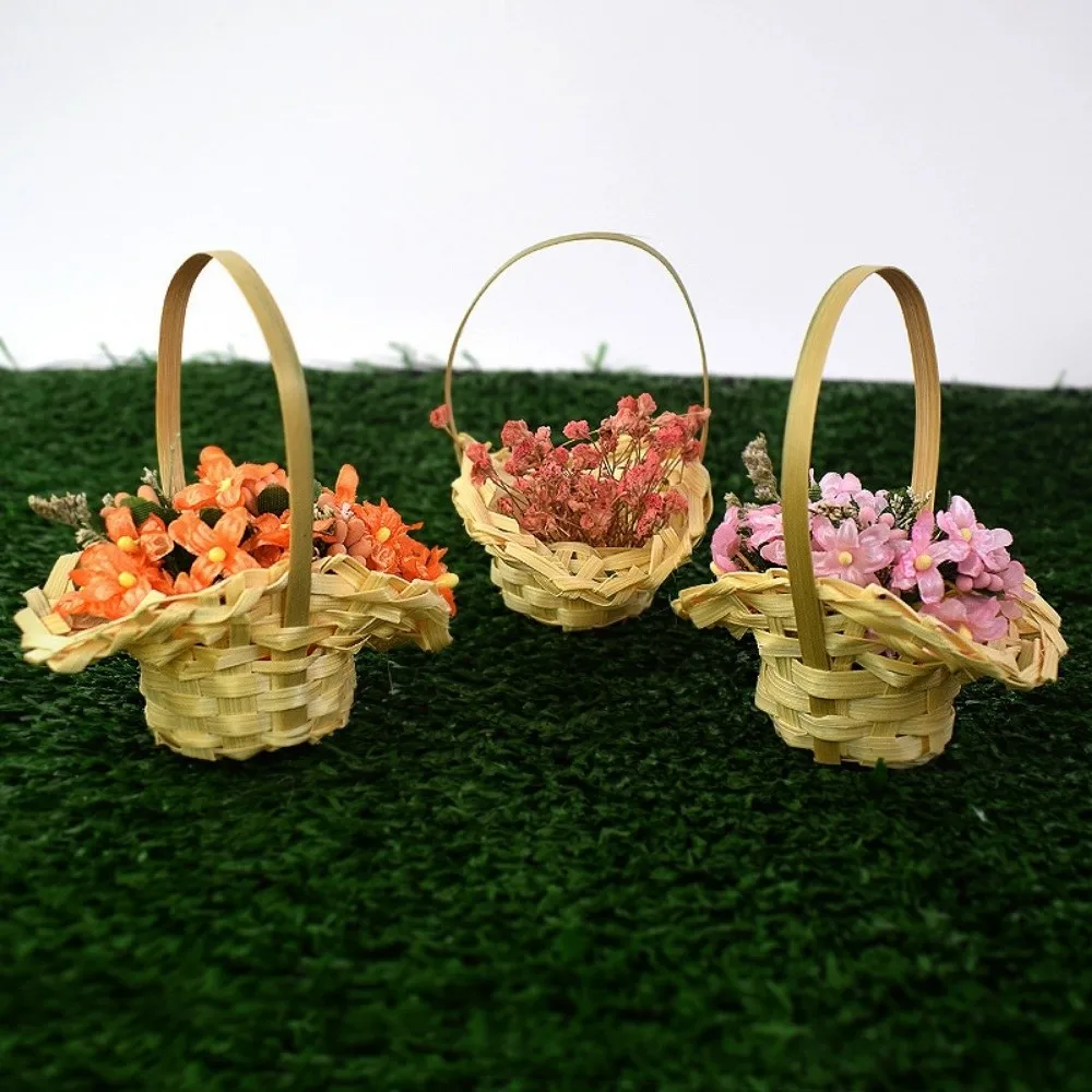 New Beautiful Handmade Flower Storage Basket Hand-Woven 5 Styles Storage Baskets Wicker Flower Basket For Plant Home Wedding