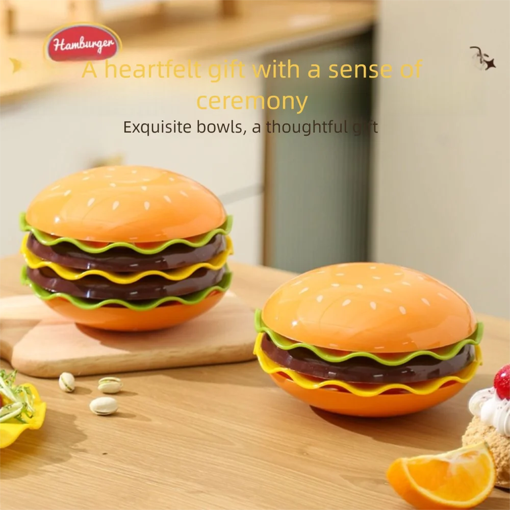 

Stackable Cartoon Burger Seasoning Dish Set Creative Space Saving Spit Bone Dish 7/5-Layer Easy To Clean Fruit Snack Plate