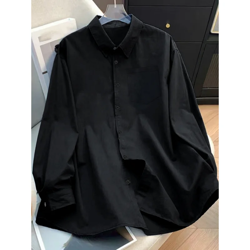 

Long-sleeved Korean shirt, solid color, casual handsome, versatile, outerwear shirt, ruffian, handsome men's model