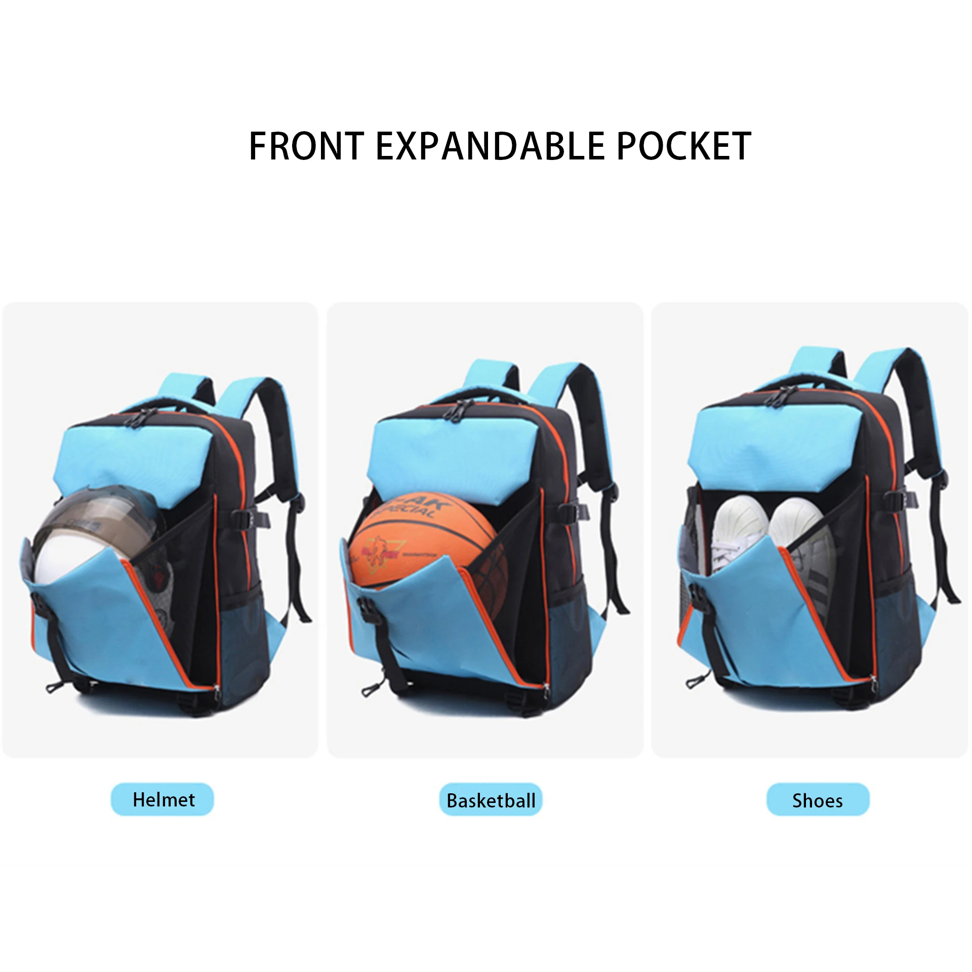 1 Piece Sports Backpack, Unisex Yoga Fitness Bag, Large Capacity Expandable Badminton Racket Bag, Ball, Sports Shoe Storage Bag, Student School Bag, Computer Bag