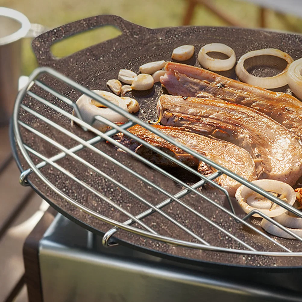 Rejilla de drenaje de aceite para barbacoa semicircular, Material de acero inoxidable, larga vida útil, excelente mano de obra, escurridor de aceite para barbacoa