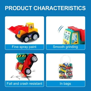 سيارة هندسية صغيرة بالقصور الذاتي ، مركبة احتكاك بلاستيكية ، لعبة طراز شاحنة للأطفال ، هدية عيد ميلاد للصبي والفتاة ، 1 حقيبة ، 6 قطع أفضل 6 هدية مبيعات للصبي 18 سنة - No5