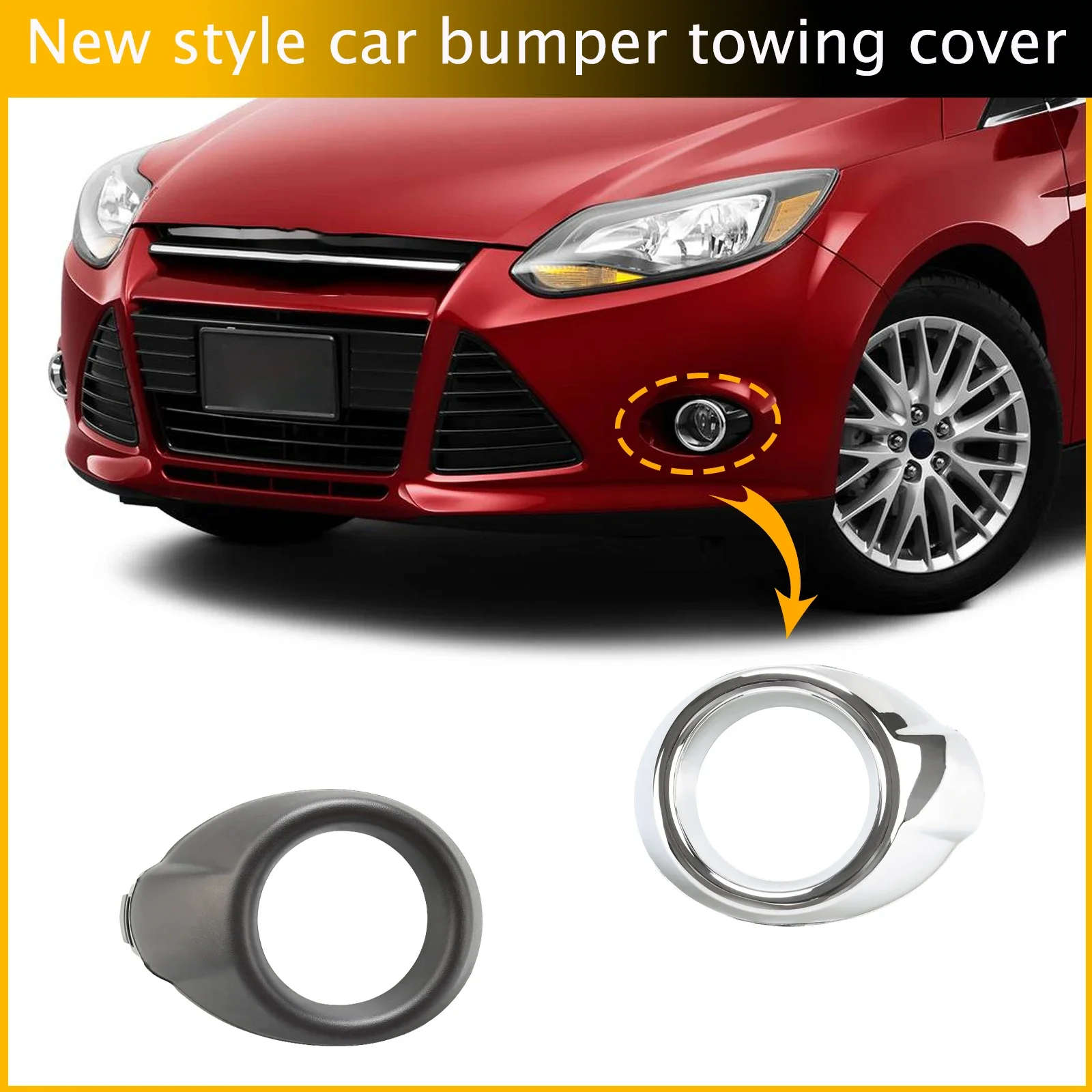 Luz antiniebla cubierta de parrilla marco lámpara sombra debajo del parachoques delantero para Ford Focus accesorios 2012 2013 2