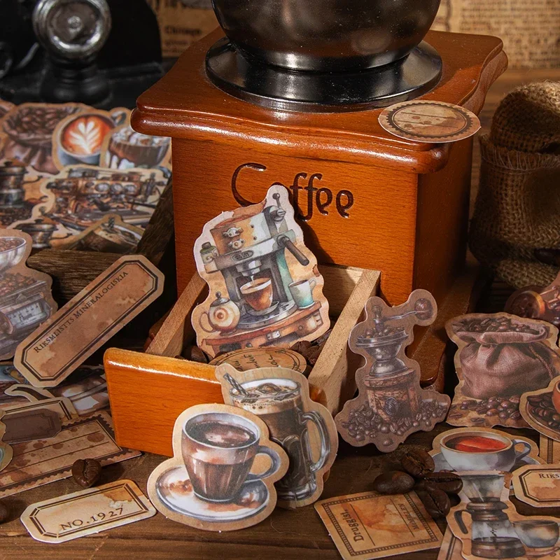 

30pcs/pack Vintage Stickers Coffee Theme Scrapbooking Cute Sticker DIY Handbook Stickers Decoration Stationery Supplies