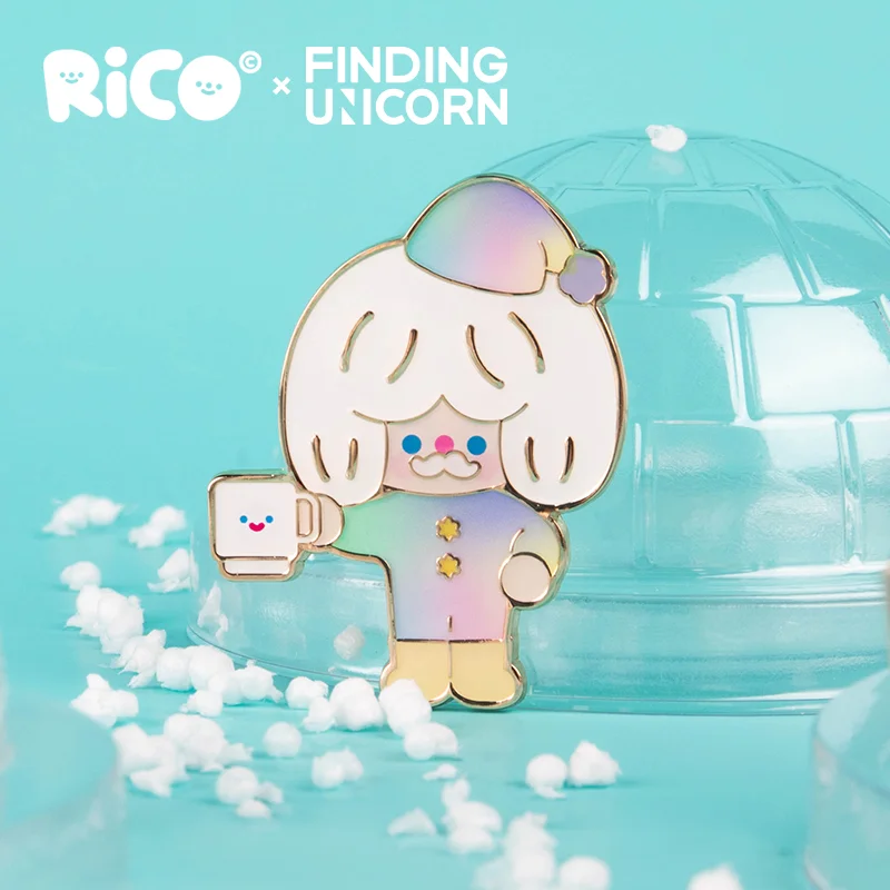 Badge Blind Box Rico Happy Winter Series Magnetic Absorption Peripheral Toy Accessories Kawaii Collection Model Toys Real Shot