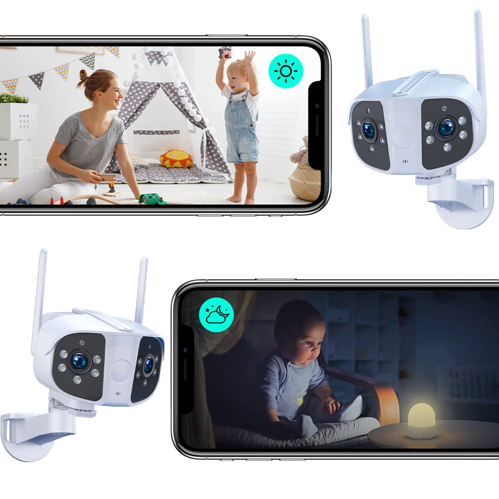 

Binocular High-Definition Camera Supports Wireless Or Wired Network Connection Wide Angle Smart Camera for Elderly Baby Care