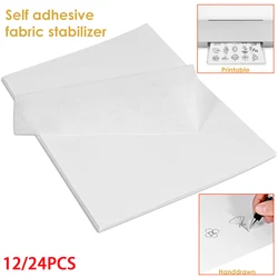 12/24PCS Sticky Water Soluble Embroidery Stabilizer Transfer Patch Paper Printable Embroidery Backing For Clothes DIY Craft