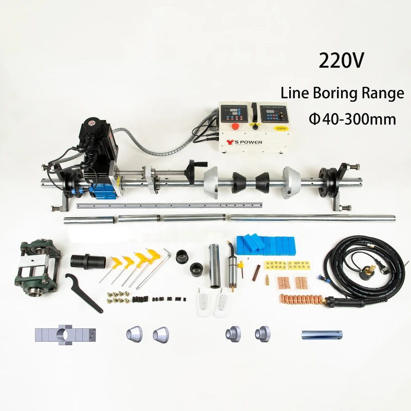 S Power przenośna maszyna do wytaczania i otworów 40-300mm 220V naprawa otworów koparki spower lineboring