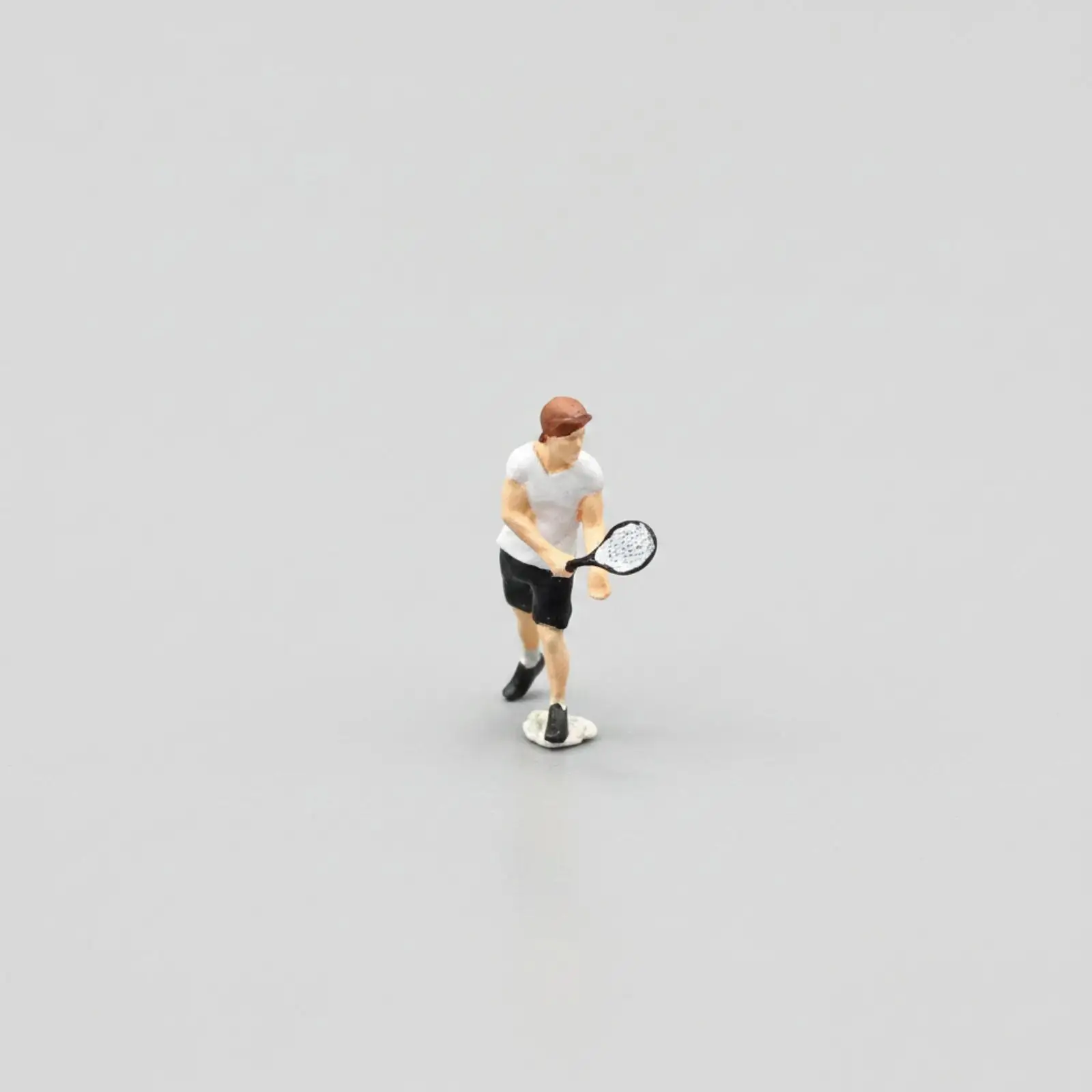 Miniature Tennis Player with Racket Detailed Tennis Player Figure Miniature Figure Model Realistic Diorama Piece Decorative