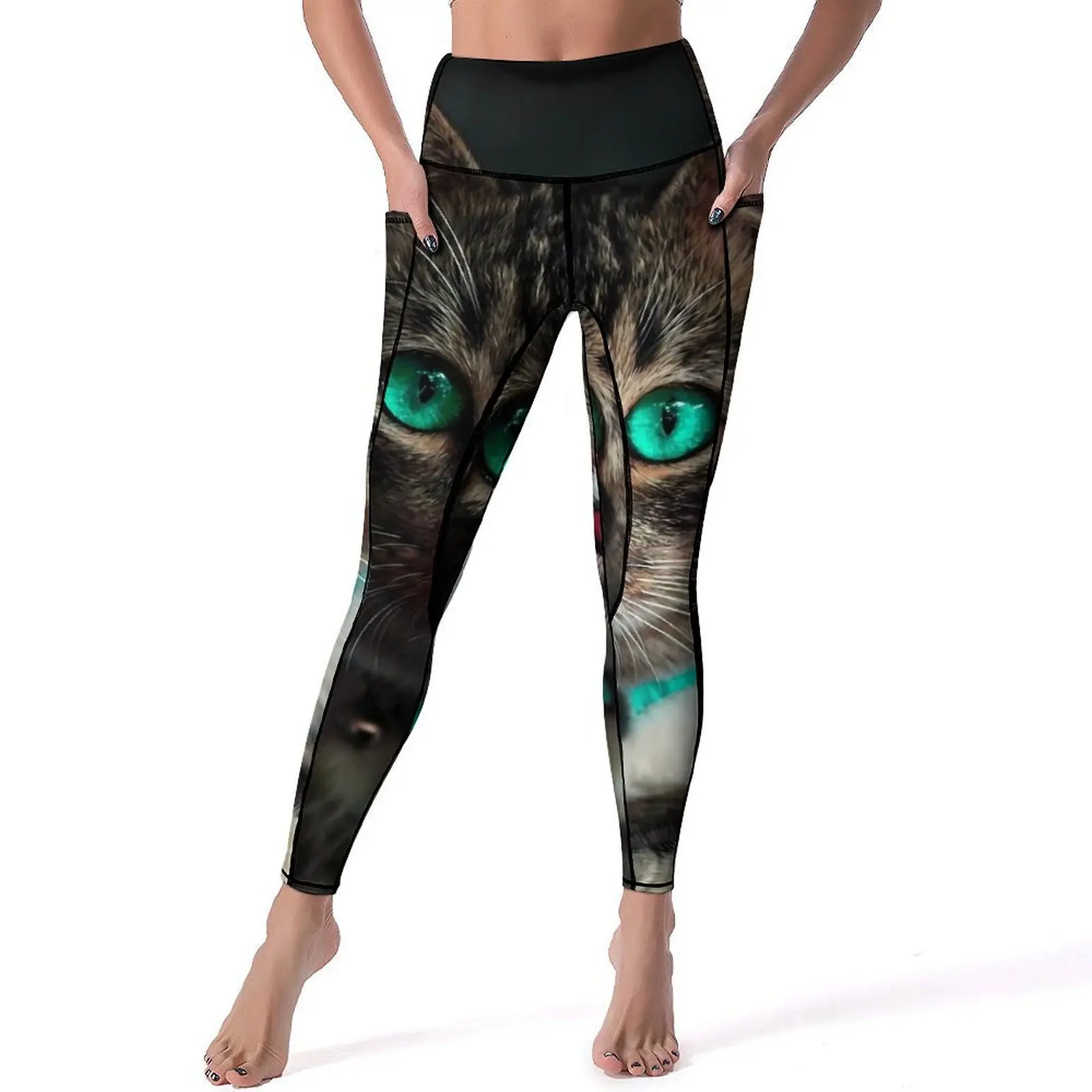 Magische Katze Leggings niedlichen Tier druck Fitness Yoga Hosen hohe Taille Retro Leggins Stretch Grafik Sport Legging Geschenk idee