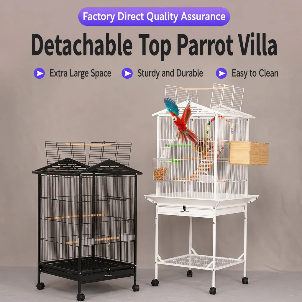 hit productNew Large Stainless Steel Pet Bird Cage for Live Birds Canary Breeding Nursery Multi-functional High-end