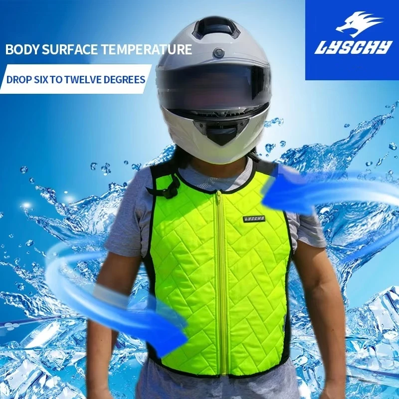 LYSCHY Cooling Summer Motorcycle Riding Motorbike Water Cold Jacket Motocross Rider Evaporative Motosport Ice Waistcoat Vest