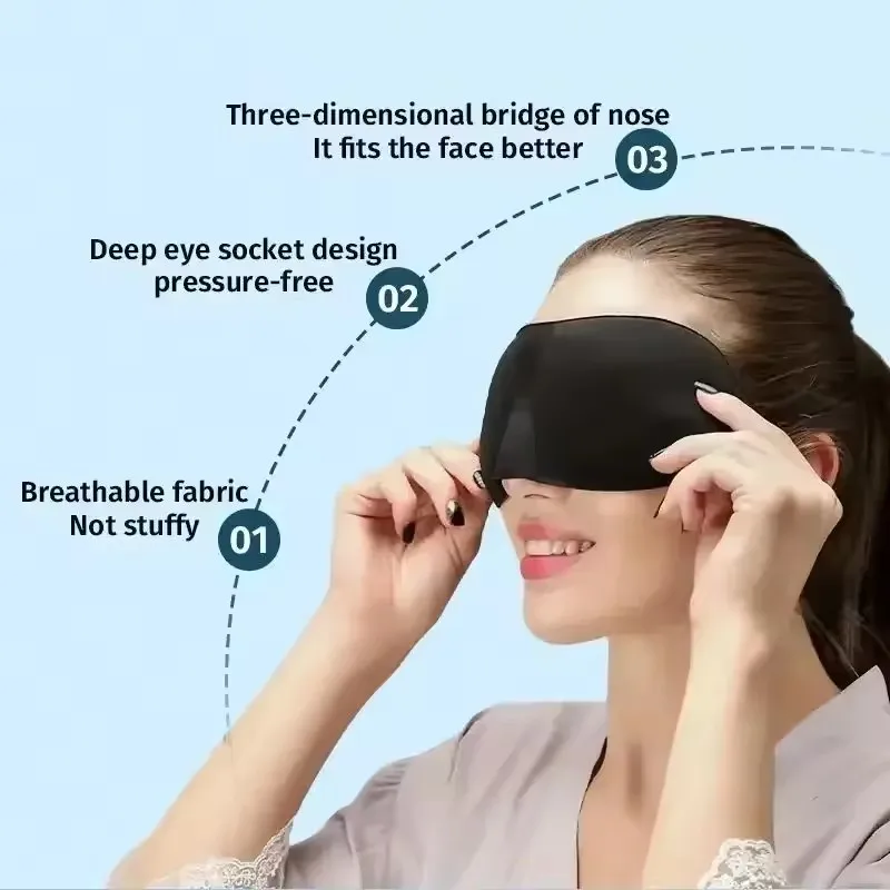 3D Sleeping Mask Block Out Light Soft Padded Sleep Mask For Eyes Slaapmasker Eye Shade Blindfold Sleeping Aid Face Mask Eyepatch