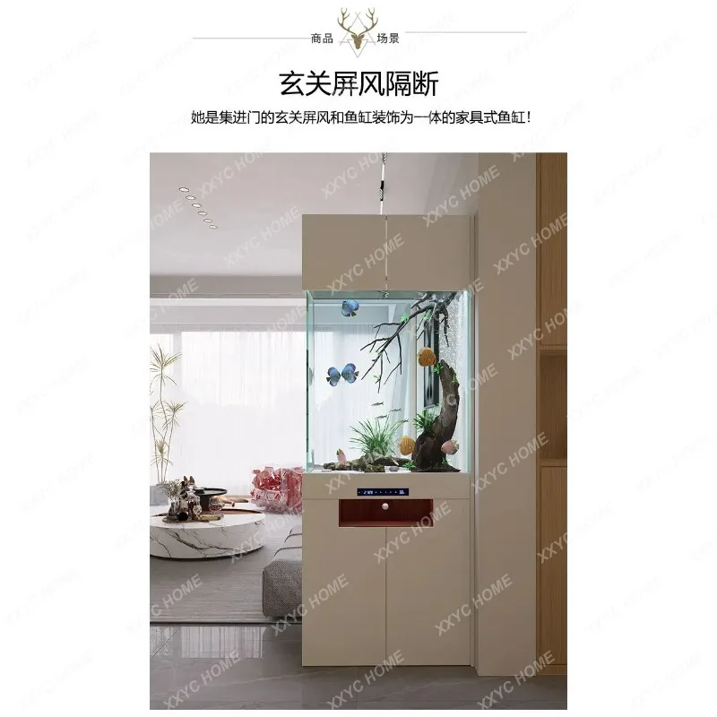 XXDoor-to-door entrance cabinet, shoe cabinet, partition cabinet, integrated living room, modern, high-end with fish tank