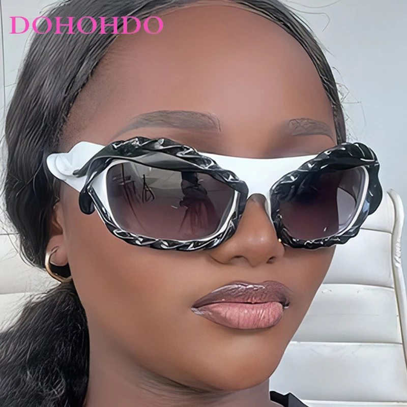 

Y2K Steampunk Futuristic Irregular Sunglasses Men Women Fashion Brand Designer Outdoors Driving Sunglasses UV400 Oculos De Sol