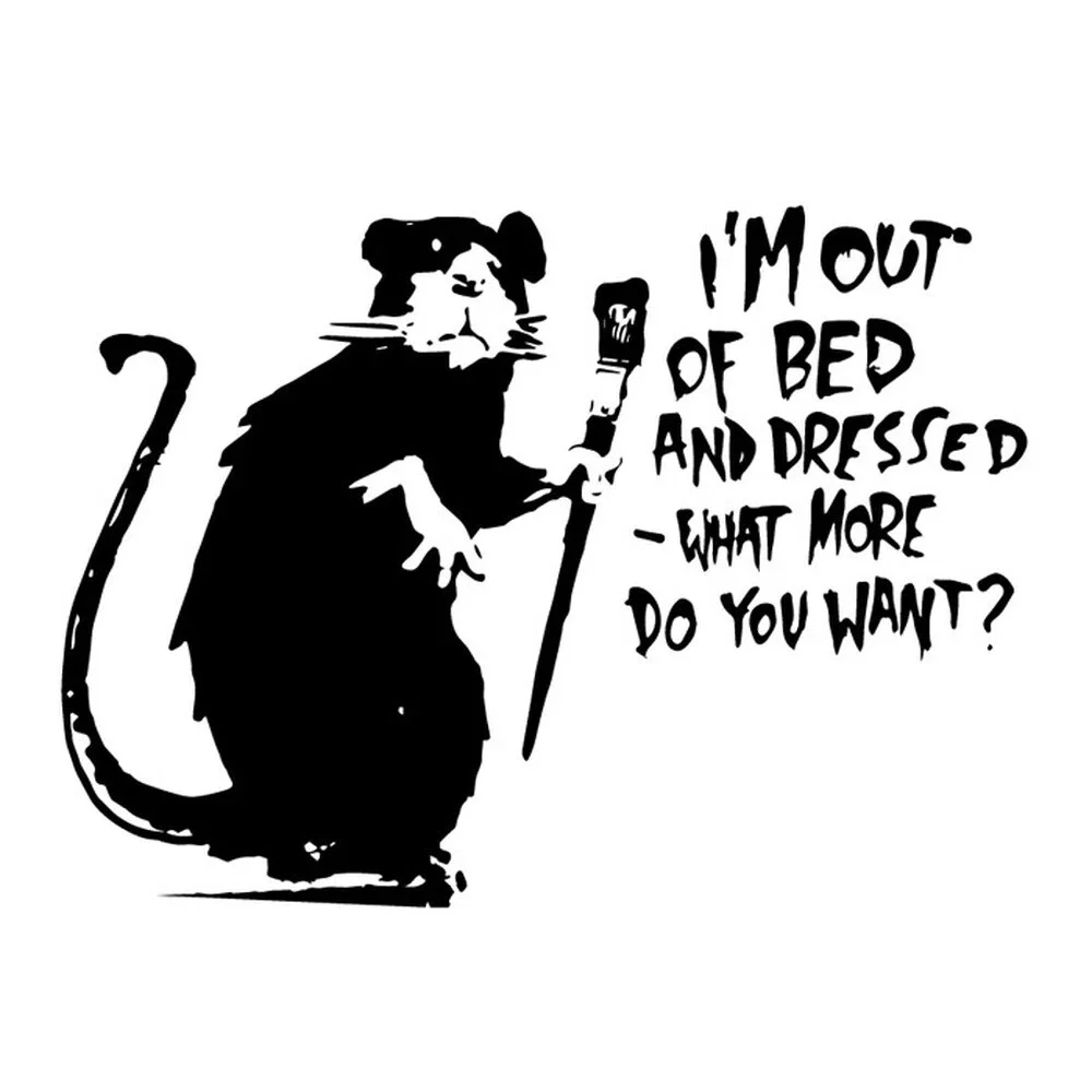 Lazy Rat Banksy    VINYL  removable Wall Sticker Decor self-adhesive decal