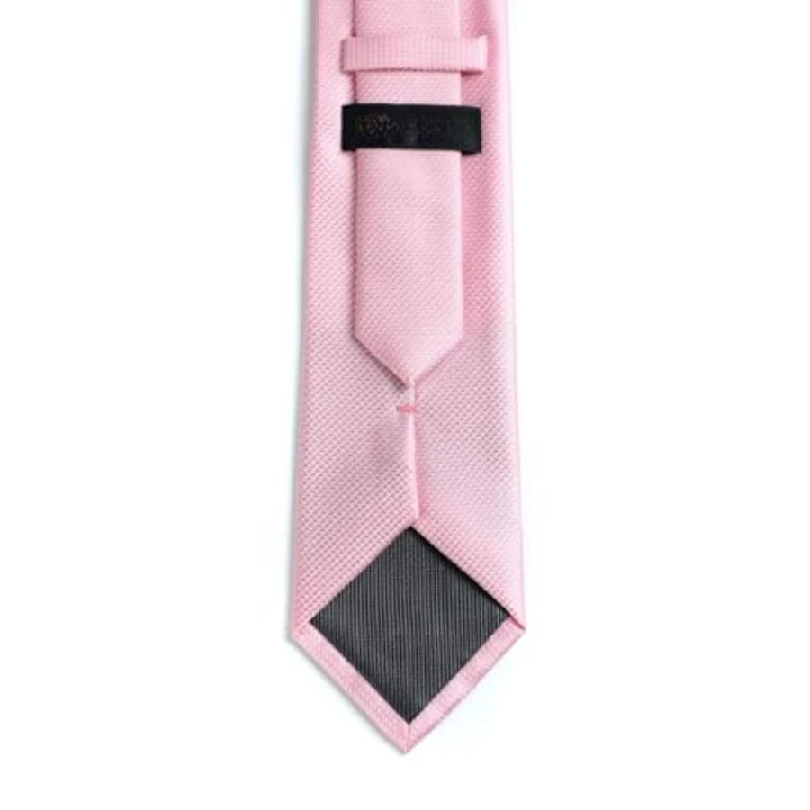 Mens Solid Color Tie,Handmade Neckties With Multiple Colors+Gift Box, Rosy Pink Tie+pocket Square view 3