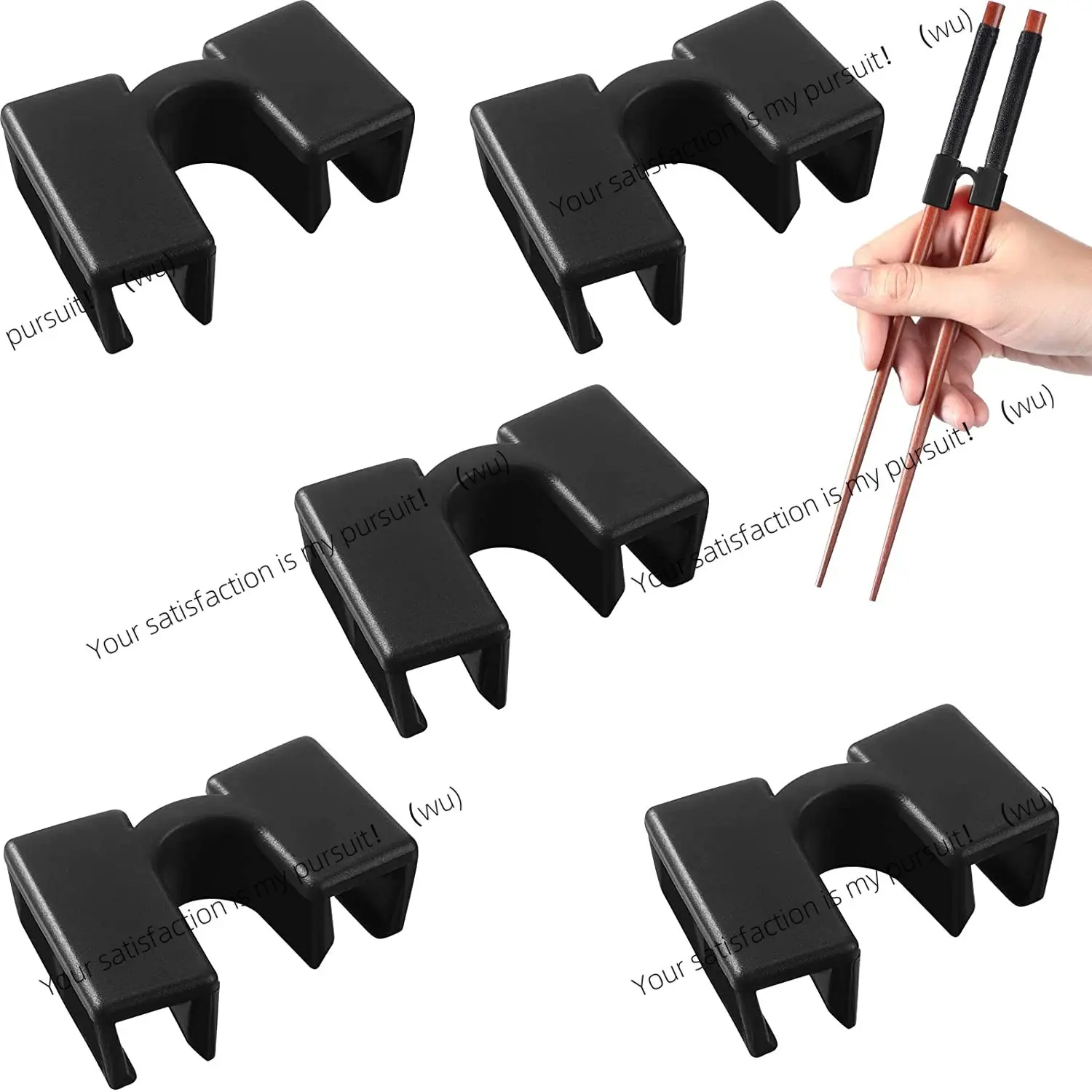ZOCI-Pack of 5 Chopstick Training Helpers Reusable Japanese Style Plastic Chopsticks Holder for Beginner Trainers or Learner