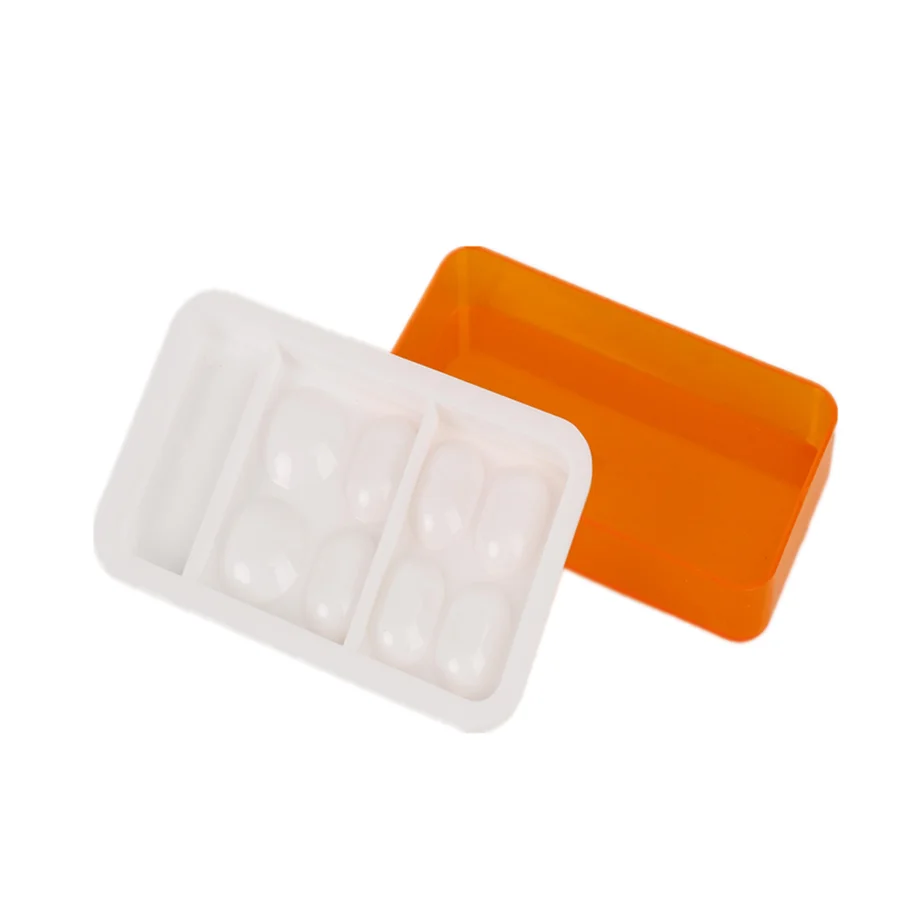 Small Size Dental Mixing Well Composite U Resin Light-proof Shading Box Protector Orange