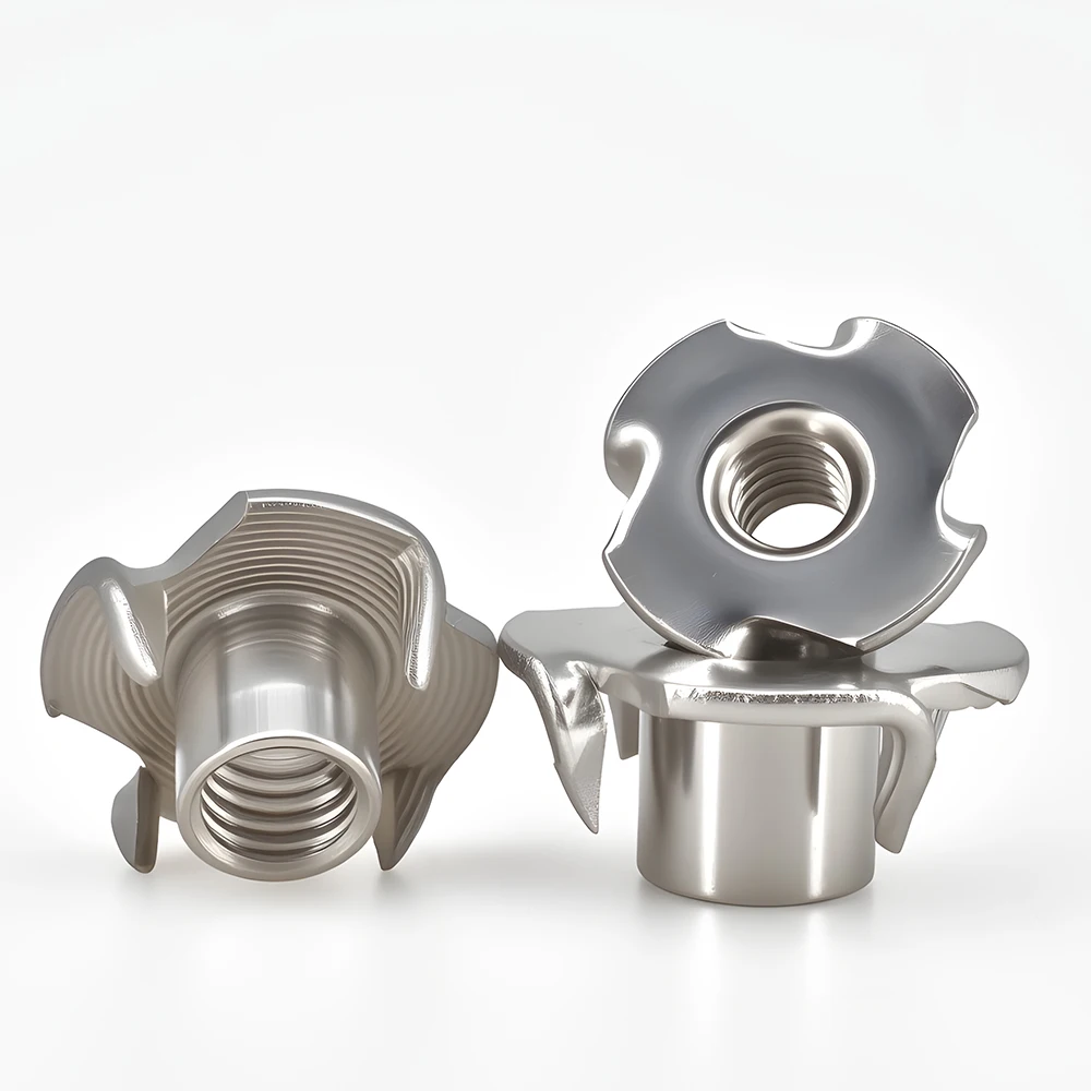 304 Stainless Steel Four-Claw T Nuts Blind Tee Nuts Prongs for Speaker & Furniture  Four-Point 20pcs/10pcs M4 M5 M6 M8 M10