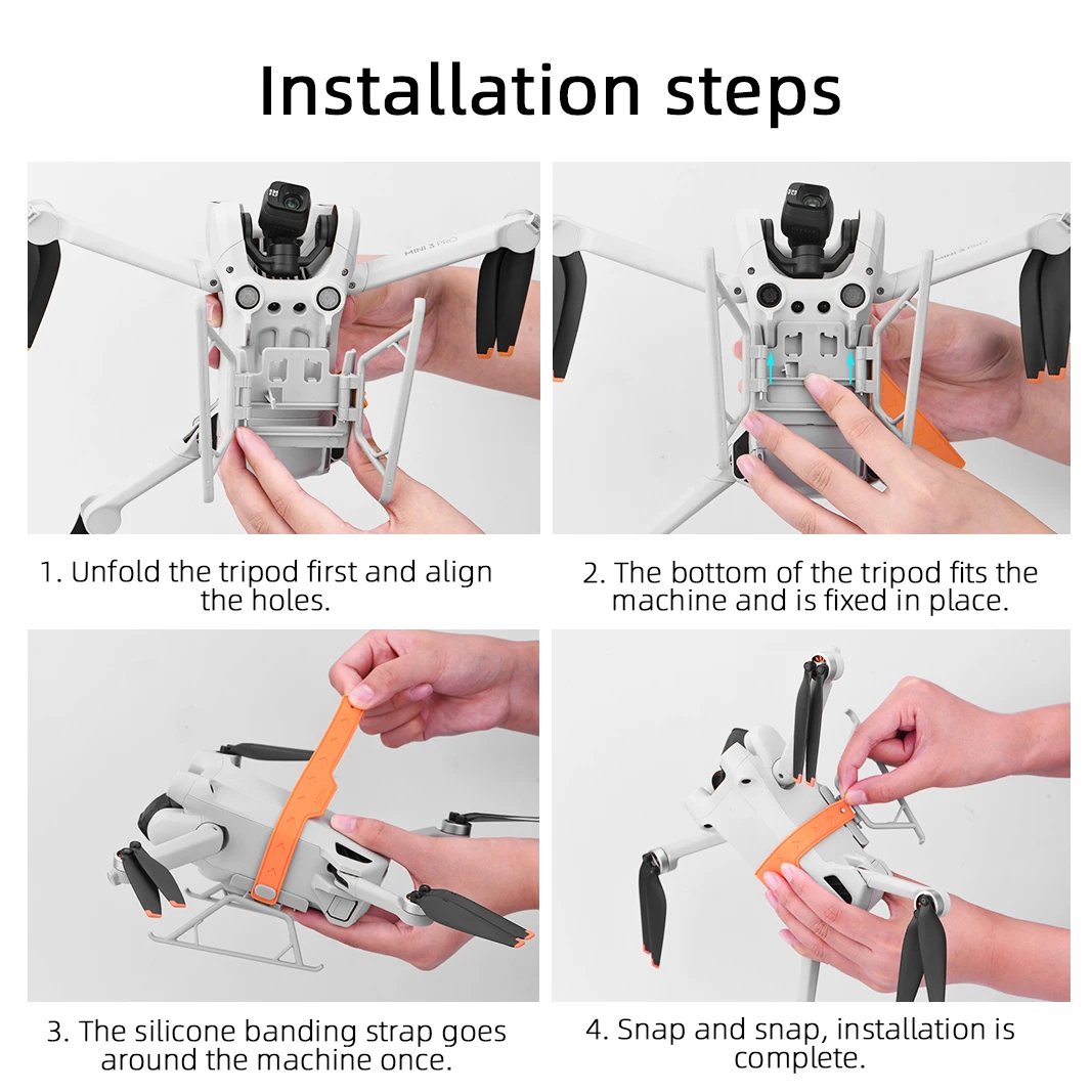 BRDRC Landingsgestel voor DJI Mini 3/3 Pro Opvouwbaar Verhoog voeten Steunpoten Landingsbeschermer Drone Lichtgewicht accessoires